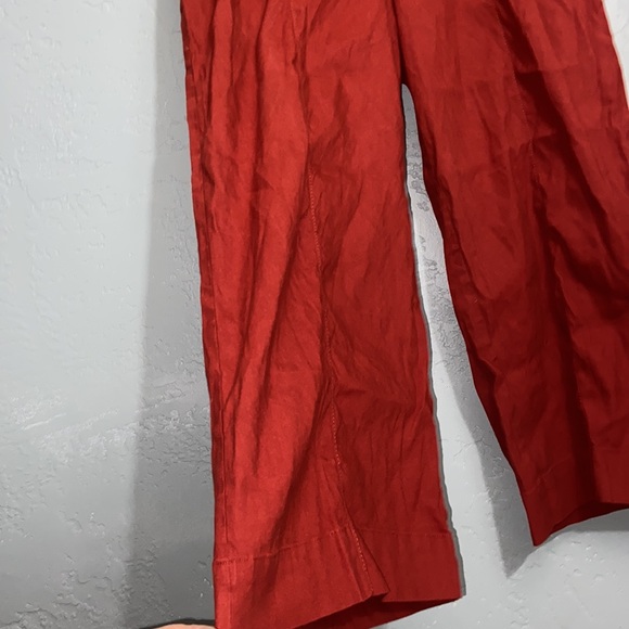 J Jill Linen Stretch Elasticized Waist Crop Wide Leg Pants Size Medium - Picture 3 of 8